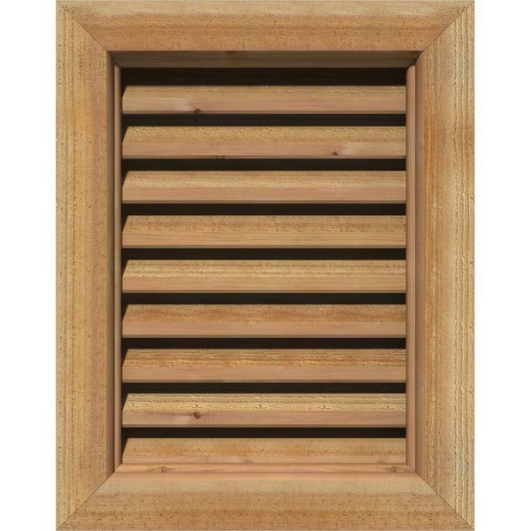 Vertical Gable Vent Functional, Western Red Cedar Gable Vent w/ Brick Mould Face Frame, 16